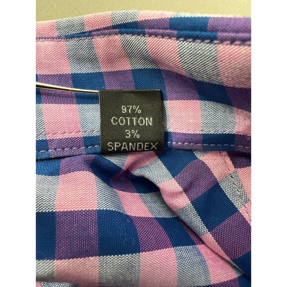 Esquire Dress Shirt Size 15 1/2 34/35 Button Front Long Sleeve Checkered Career - Picture 5 of 9